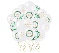 50 Pezzi Palloncini Comunione, Decorazione Cresima Ragazza Ragazzo, Palloncini Cresima Con Motivo Pesce E Ghirlanda Di Foglie, Palloncini Bianchi Per Battesimo Prima Comunione Natale
