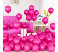 50 Pezzi Palloncini Fucsia in lattice Rosa Opaco 5 Pollici per con Nastro Ragazze Donne Ragazzi Festa di Compleanno Matrimonio Addio al Nubilato Fidanzamento Anniversario San Valentino Decorazioni