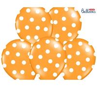 50 PEZZI PALLONCINI lattice 30 cm ARANCIONE POIS BIANCHI 0F62