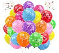 50 Pezzi Palloncini per Compleanno; 12 Pollici Colorati Palloncini Happy Birthda