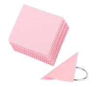 50 Pezzi Panni per la Pulizia dei Gioielli, Panni Riutilizzabili lucidare, Panno Antiossidazione per Pulire Argento e Ottone Platino Oro Orologi (Rosa, 8x8cm)