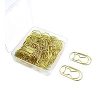 50 Pezzi Paper Clips, simpatici graffette di carta, graffette a forma di gatto per ufficio scuola Organizzazione documenti personali (Gold)
