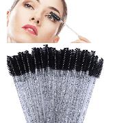 50 pezzi Pennello monouso per ciglie, bacchetta per mascara per ciglie in cristallo micro, applicatore per trucco e bellezza, trucco, economico, decorazione camera, toeletta, viaggio, camera da letto,