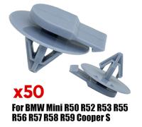 50 pezzi per le cornici dei passaruota delle auto Fermature Rivetti in plastica per BMW Mini R50 R52 R53 R55 R56 R57 One-Cooper S D Convertible Roads
