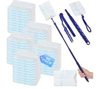 50 Pezzi per Swiffer Piumini Ricambi Kit, Aspiratore con 2 maniglie, panni compatibili per Swiffer Starter Kit Duster, per Duster, per Scuola, Ufficio, Casa