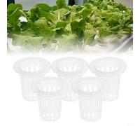 50 pezzi per vasi a rete idroponica e 50 spugne senza suolo per la crescita kit di partenza Il design a rete promuove l'aerazione delle radici in plastica per una pulizia pulita