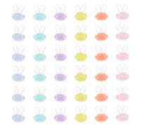 50 Pezzi Perline Acriliche Trasparenti a Forma di Coniglio, 1,55x1,2x1cm | Leggere e Lisce, Effetto Colorato Duraturo, per Maestre e Hobby Creativi, Decorazioni Sospese e Cavigliere