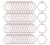 50 Pezzi Perline Aperte, Pendenti Esagonali per Resina [Rosa Oro]