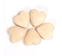 50 Pezzi Perline Cuore in Legno Grezzo per Decorazioni Fai | Superficie Liscia e Lucidata, Facili da Infilare, per Maestri Creativi, Orecchini e Portachiavi