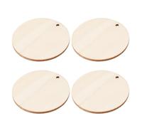 50 Pezzi Pezzi di Legno Rotondi da 5cm con Aforo, Beige | Superficie Liscia e Grezza, Adatti a Scrivere, per Progetti Fai da Te, Decorazioni Natalizie e Matrimoni