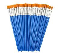50 Pezzi Piatti Pennelli Acquerello 8 mm Pennelli in Nylon Lavabile Riutilizzabile Portatile e Resistente per Pittura Acrilica, Olio, Acquerello, Guazzo, Viso, per Artisti, Adulti e Bambini (Blu)