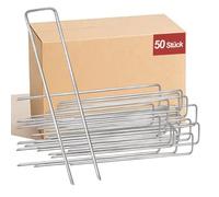 50 Pezzi Picchetti Telo Pacciamatura, Picchetti Giardino150mm x 40 mm, Ø 3 mm per Tessuto, Erba Artificiale, Recinzione e Rete, Tenda da Campeggio