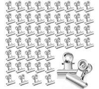 50 Pezzi Piccole Bulldog Clips, 22mm Bulldog Binder Clip Raccoglitore in Metallo Clip Multifunzionale Mini Clip, per Ufficio Scuola e Famiglia (Argento50)