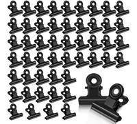 50 Pezzi Piccole Bulldog Clips, 22mm Bulldog Binder Clip Raccoglitore in Metallo Clip Multifunzionale Mini Clip, per Ufficio Scuola e Famiglia (Nero50)