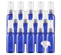 50 Pezzi Piccolo 30ml Flacone Spray Vuoto Plastica Blu, Portatile Flacone Spray per Nebbia con Testina di Spruzzo Trasparente, Riutilizzabile Bottiglia di Profumo, Cosmetica, Viaggio con 4x Imbuti