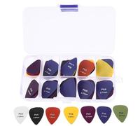 50 Pezzi Plettri per Chitarra ABS in Resina, Set con Custodia | Spessori 0, 58 0, 71 0, 81 0, 96 1, 2 1, 5mm, per Chitarra Classica e Lezioni