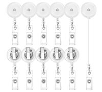 50 Pezzi Porta Badge Retrattili con Clip A Coccodrillo Girevole, Porta Badg8282