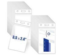 50 Pezzi Porta tessere verticali, Porta Badge in Plastica Trasparente Carta di Credito Biglietto da Visita per badge, carta d'identità, porta nome
