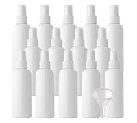50 Pezzi Portatile 100ml Bianco Flacone Spray Vuoto Plastica, Piccolo Flacone Spray per Nebbia con Testina di Spruzzo Bianco, Bottiglia di Profumo, Cosmetica, Viaggio Riutilizzabile con 4x Imbuti