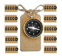 BBRGIRL 50pcs Premium Mini bussola Bomboniere a tema creativo per gli ospiti con etichette in Kraft e spago di iuta, matrimoni, decorazioni per feste a tema nautico ornamenti natalizi