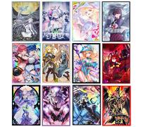 50 Pezzi Protezioni per carte da gioco di anime e cartoni animati, misura 63x90mm, 12 modelli di alta qualità, coperture per carte da gioco, doppi fogli protettivi per YGO Cavaliere Drago Occhi Rossi,
