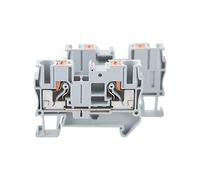 50 pezzi PT-6 24-12AWG 800V 41A Morsettiera for guida DIN con gabbia a molla Connettore passante senza viti for cablaggio quadro elettrico(Gray)