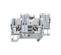 50 pezzi PT-6 24-12AWG 800V 41A Morsettiera for guida DIN con gabbia a molla Connettore passante senza viti for cablaggio quadro elettrico(Gray)