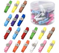 50 Pezzi Puntine con Clip in Legno, Puntine Colorate con Mollette, Spille da Disegno Multicolori Push Pin Clips per Lavagne in Sughero, Bacheca di Avvisi Foto Display Wall Decorazioni