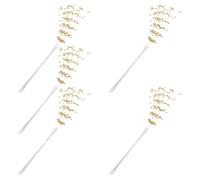 50 Pezzi Rami Floreali con Perline Dorate per Bouquet e Vasi Decorativi | Plastica Liscia e Lucida, Stabilizza le Composizioni, Adatta a Cornici, Lobby Ufficio, Matrimoni e Natale