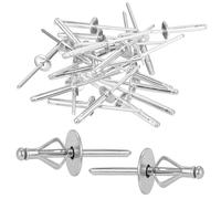 50 Pezzi Rivetti Ciechi Esplosivi Tripli con Flangia Grande, Rivetti ad Espansione Alluminio 4mm 4,8mm, Rivetti Pop a Testa Tonda per Industria Edilizia Metallo Auto Mobili Navi(4.8X25X16mm)