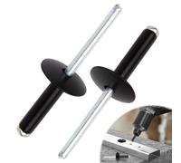 50 Pezzi Rivetti Ciechi in Alluminio con Flangia Grande, Nero, 4.8mm x 20mm,Rivetto cieco in alluminio Alluminio rivetti ciechi,Rivetti pop Rivetti Aperti per Applicazioni Industriali e Domestici