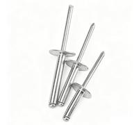 50 Pezzi Rivetto Cieco con Flangia Grande, Rivetti Pop in Acciaio Alluminio da 2,4 mm 3,2 mm per Carrozzeria Auto, Camper, Casa in Metallo Fai da Te(3.2x4x9.5mm)