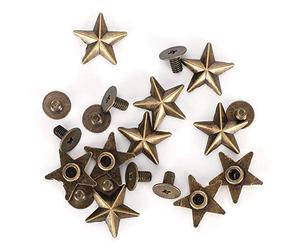 50 pezzi rivetto in lega di zinco rivetto a vite rivetto a forma di stella con viti per borse vestiti scarpe cinture vestiti fai da te scarpe decorazione accessori 14mm(Bronzo)