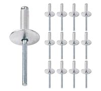 50 Pezzi Rivetto Pop Cieco con Testa a Cupola in Alluminio Rivetti Ciechi in Alluminio con Flangia Grande, per Lamiera, Lavorazione Del Legno, Industriale (4,8 * 10 * 16 mm)