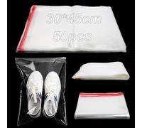 50 Pezzi Sacchetti Cellophane Trasparenti Bustine Adesive Bustine Trasparenti Richiudibili 30 x 45 cm OPP Buste di Cellophane per Biscotti Dolci Cioccolato Gioielli Orecchini