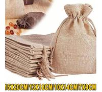 50 pezzi Sacchetti con cordoncino di colore albicocca, Sacchetti regalo DIY per matrimoni, buste per regali e decorazioni per matrimoni, feste, festa del papà 7x9 cm,13x18 cm,10x14 cm,15x20 cmPolieste