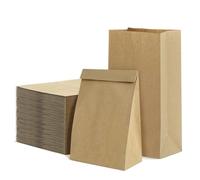 50 Pezzi Sacchetti di Carta Kraft, Sacchetto Regalo Marrone, Buste Carta Alimenti, Sacchetti Carta Oleata per Caramelle, Sandwich, Dolci, Hamburger, Snack, Compleanno (12x7x22 cm)