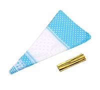 50 Pezzi Sacchetti di Cellophane Trasparenti Richiudibili per Popcorn e Caramelle, Sacchetti a Cono con Fascetta Twist - Confezione Economica per Dolci e Snack