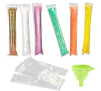 50 Pezzi Sacchetti per Muffe Ice Popsicle, Sacchetti Ghiaccioli Gelato, Sacchetto per Ghiaccioli Senza BPA, Sacchetto per Ghiaccioli con Imbuto, Utilizzato per Yogurt, Caramelle Rock, Gelato Party