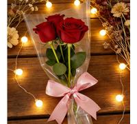 50 pezzi Sacchetti trasparenti per profumo di fiori, maniche per confezionamento di fiori, adatti per matrimoni, compleanni, San Valentino, Festa della Mamma Blocchi di colorePolipropilene