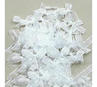 (50 pezzi/sacchetto) 3,5 x 4,5 cm fiocco in organza mini fiocchi natalizi decorazione per feste accessori per capelli artigianato decorazioni per la stanza del matrimonio fai da te-bianco-3,5 x 4,5