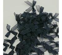 (50 pezzi/sacchetto) 3,5 x 4,5 cm fiocco in organza mini fiocchi natalizi decorazione per feste accessori per capelli artigianato decorazioni per la stanza del matrimonio fai da te-nero-3,5 x 4,5 cm