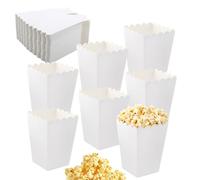 50 Pezzi Scatola di Popcorn Bianca, Popcorn Scatole di Carta Mini Contenitori Carta per Popcorn, Sacchetti Pop Corn, per Posizionare Popcorn e Snack in Cinema Feste Picnic Feste (Bianco) (Bianco)