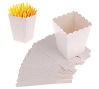 50 Pezzi Scatola di Popcorn Bianca, Popcorn Scatole di Carta, Mini Contenitori Carta per Popcorn, Sacchetti Pop Corn, per Posizionare Popcorn e Snack in Cinema e Feste