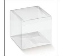 50 PEZZI Scatola pvc trasparente AUTOMATICA 8X8X8 cm portaconfetti per B 0LL8