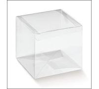 50 PEZZI Scatola pvc trasparente AUTOMATICA 8X8X8 cm portaconfetti per B