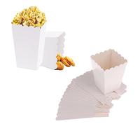 50 Pezzi Scatole di Carta Popcorn, Popcorn Contenitori Caramella, Scatola di Popcorn Bianca, Popcorn Scatole di Carta Sacchetti, Sacchetti Pop Corn, per Posizionare Snack e Popcorn in Teatri, Cinema
