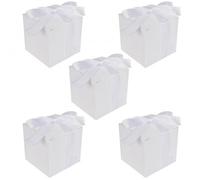 50 Pezzi Scatoline Regalo Kraft con Nastri, Mini Scatole Carta per Caramelle, DIY per Feste, Compleanni e Matrimoni (Bianco)