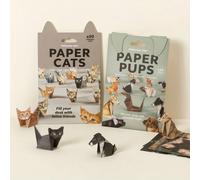 50 pezzi Set di carta fai-da-te per gatti, divertenti modelli 3D di cani, gatti e dinosauri, set di artigianato in carta decorativa - Origami divertente, modelli interessanti in 3D di gatti e cani di 