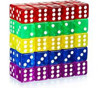 [50 pezzi] Set di dadi a 6 lati, dadi colorati con sacchetti in velluto nero per giocare, come giochi da tavolo, giochi di dadi, giochi di matematica, bomboniere